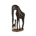 thumbnail image 1 of Hand Crafted Wood Bending Giraffe Family Mother and Calf Statue, 1 of 4