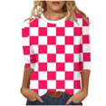 thumbnail image 2 of T-shirt Imprimé Chic pour Femme, Blouse Décontractée Tendance, Tissu Polyester Doux, Col Rond à Manches 3/4, Conçu pour un Usage Quotidien Polyvalent, 2 of 9