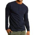 thumbnail image 1 of SLM Mens Cotton Thermal Tops Waffle Knit or Plain Henley Shirts -3XL-Basic Navy, 1 of 2