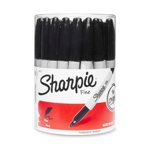 Sharpie Permanent Markers, Fine Point Markers in Canister, Black, 36 Count
