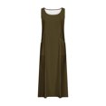 thumbnail image 5 of Meichang Robe Longue d'Été en Coton et Lin pour Femme Sans Manches à Encolure Dégagée, Coupe Évasée, Ample, Confortable, Décontractée, avec Poches, 5 of 5