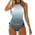 thumbnail image 1 of Lixiuxyad Women's Swimwear Tankini 2 Piece Normal Swimsuit Backless 2 Piece Printing Adjustable Print Multi Color Padded Strap Bathing Suits Sexy Vacation Beach Wear,Silver, 1 of 4