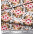 thumbnail image 2 of Soimoi Poly Georgette Fabric Floral,Hummingbird & Squirrel Animal Decor Fabric Printed Yard 42 Inch Wide, 2 of 3