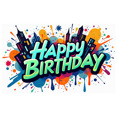 thumbnail image 3 of Colorful Happy Birthday Backdrop Banner Graffiti Wall Style Decorations Party Supplies Background Photography Props Birthday Party Decor Celebration, 3 of 4