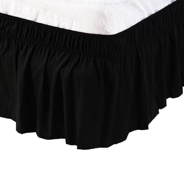 Unique Bargains Jupe de Lit en Polyester Élastique à Enrouler Volant Anti-Poussière Retombée de 15 Pieds
