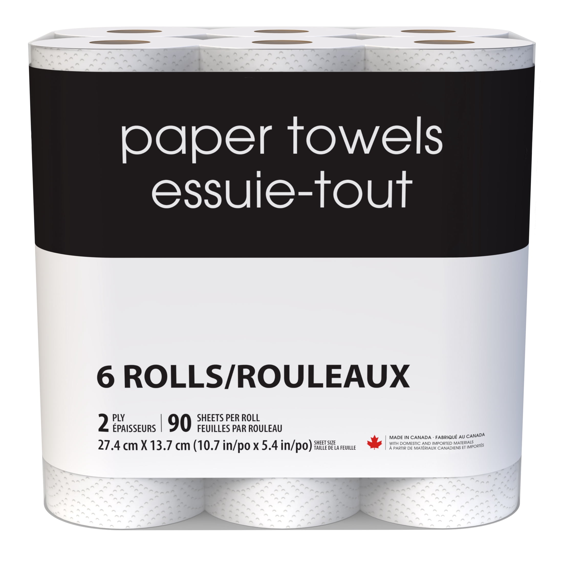 Black & White 6 Double Roll 90 Sheets 2-Ply Paper Towel