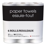 Black & White 6 Double rouleau 90 Feuilles 2-Ply Serviette en papier