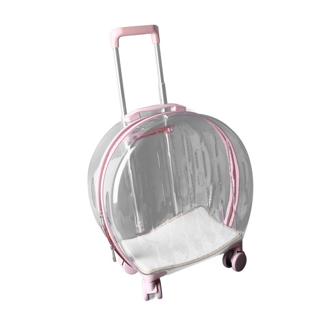 Wheeled Pet Carrier, Cat Trolley Case Practical Labor Saving Transparent for Bathing