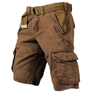 LOVZFMLL Shorts Cargo Décontractés pour Hommes et Grands Hommes, Shorts Classiques Coupe Ample d'Été, Shorts pour Hommes pour l'Entraînement et la Vie Quotidienne Brun 4TG