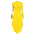 thumbnail image 2 of RUNQHUI Women's Metallic Gold Color Block Liturgical Praise Dance Dresses Church Robe Worship Skirt Yellow XL, 2 of 7