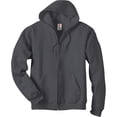 thumbnail image 2 of Hanes Mens ComfortBlend EcoSmart Full Zip Hoodie, S, Charcoal Heather, 2 of 5