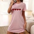 thumbnail image 2 of Jupe de Pyjama pour Mariée Nuisette pour Femme à Manches Courtes Vêtement de Nuit Confortable Chemises de Nuit Imprimées Col Ras du Cou T-Shirt de Nuit Robe de Sommeil Douce Coupe Ample Robe de Pyjama TG, 2 of 5