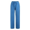 thumbnail image 4 of Kcodviy Pants Polyester Wide Legged Women Pant Daily Woman High Waist Pants Plus Size Twill Pants for Women Wide Leg Dress Pants Plus Size Women Drawstring Pants, 4 of 8