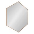 thumbnail image 1 of Kate and Laurel Rhodes Modern Hexagon Wall Mirror, 30 x 30, Natural Teak, Chic Geometric Mirror for Wall, 1 of 7