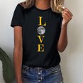 thumbnail image 2 of Penkiiy T-Shirt Musulman Ramadan pour Femmes T-Shirts Graphiques Mignons pour Femmes Col Rond Manches Courtes Imprimé Lune T-Shirt Décontracté 2TG Noir, 2 of 6