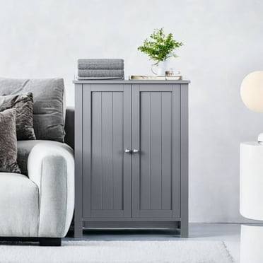 Small Bathroom Storage Cabinet Fits Perfectly ，Pedestal Sink Storage Cabinet ， Bathroom Floor Storage Cabinet with 2 Adjustable Shelves