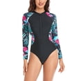 thumbnail image 1 of Maillot de Bain à Manches Longues Femme Maillot de Bain une-Pièce à Manches Longues pour Femmes Fermeture Éclair Imprimé Floral Maillot de Surf Robe à Manches Longues Femme Maillots de Bain à Manches Longues pour Femmes Robe à Manches Longues pour Femmes, 1 of 6