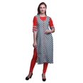 thumbnail image 1 of Bimba Kurti Longue Droite pour Femmes Imprimée Indienne en Rayonne Slub Tunique à Manches 3/4, 1 of 6