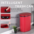 thumbnail image 4 of FDW 13 Gallon (50L) Automatic Sensor Garbage Can, Touchless Kitchen Trash Bin with Lid for Home Office & Bedroom, Stainless Steel, Red, 4 of 7