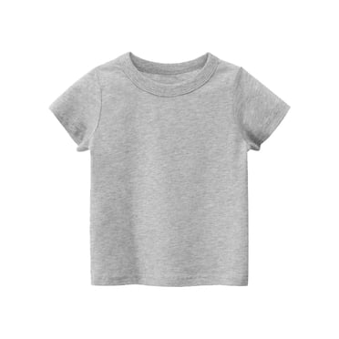 YOUSNH T-Shirt de Base à Manches Courtes pour Tout-Petits Filles Garçons, T-Shirt Décontracté d'Été, Hauts, Couleur Unie, Hauts pour Garçons, Gris, 2 Ans