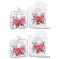 thumbnail image 4 of 2 Sets Xmas Oven Gloves Table Mats Heat Insulation Gloves Placemats for Kitchen (Assorted Color), 4 of 9
