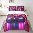 thumbnail image 2 of Car 7 Pieces Bedding Set Sports Race Car Twin Comforter Set,Extreme Sport Bed In A Bag,Racing Automobile Geometric Sheet Set for Kids Teens Men, 2 of 5