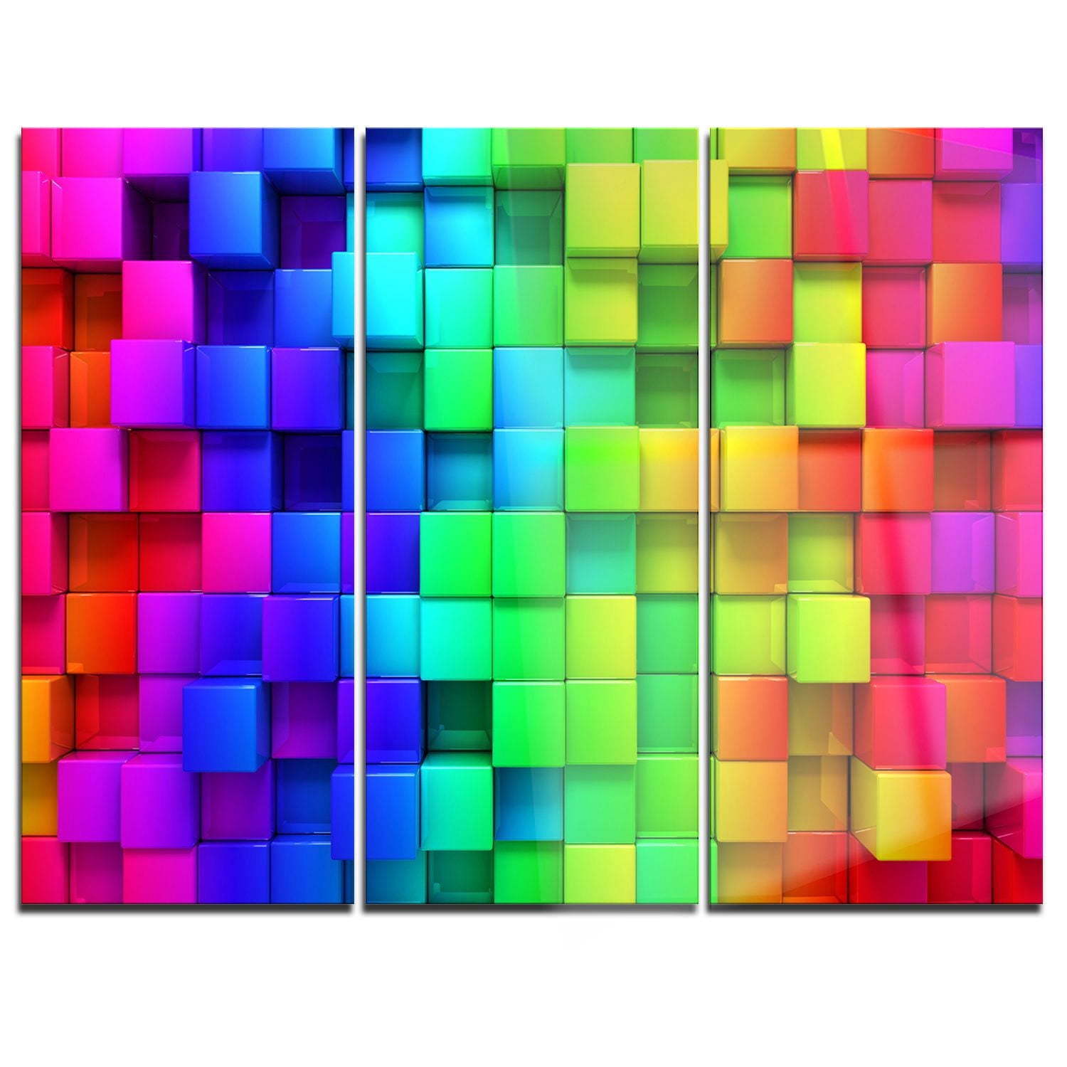 Art mural abstrait en métal Design Art Boîtes colorées à panneaux multiples de taille très grande