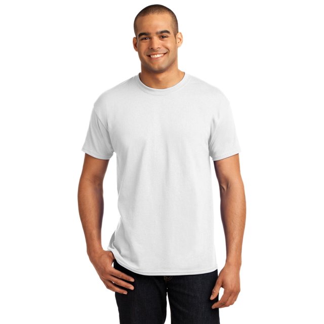 Hanes 5170 Comfortblend Ecosmart T-Shirt à Col Rond pour Hommes, Taille Grand, Blanc.
