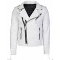 thumbnail image 1 of Motorcycle Riding Jacket White Motorcycle Jacket Leather Biker Jacket Mens Motorcycle Leather Jacket Mens Best Leather Motorcycle Jacket size 4XL, 1 of 4
