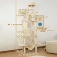 thumbnail image 2 of 81" Large Cat Tree w/ Scratching Posts, Condos, Beds, Hammocks, Jumping Platforms, Toy Balls, Rope Cat Toy, Beige, 2 of 5