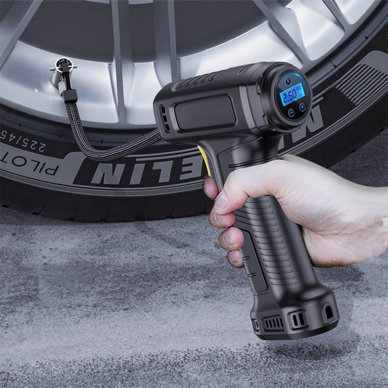 TopLLC 150PSI Tire Inflator Portable A-ir Compressor A-ir Pump For Car Tires 12V Auto Tire Pump With Digital Pressure Gauge With Emergency LED Light