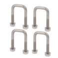 thumbnail image 1 of Unique Bargains 4 Pcs M6 20mm Largeur Boulon en U Carré en Acier Inoxydable 304 avec Écrou Hexagonal, 1 of 1