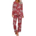 thumbnail image 2 of RKSTN Ensembles de Pyjama pour Femmes 2 Pcs Imprimé Col Rond Manches Courtes Chemise de Nuit et Ensembles Pantalon Vêtements de Détente Pyjamas avec Poches Pyjamas Doux et Confortables, 2 of 5