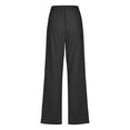 thumbnail image 4 of Timegard Womens Cotton Linen Pants Elastic Waisted Drawstring Straight Leg Solid Color Casual Pants, 4 of 5