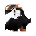 thumbnail image 1 of FOCUSNORM Women?s Solid Color Mesh Yarn Long Sleeve Boat Neck Short Dress, 1 of 9