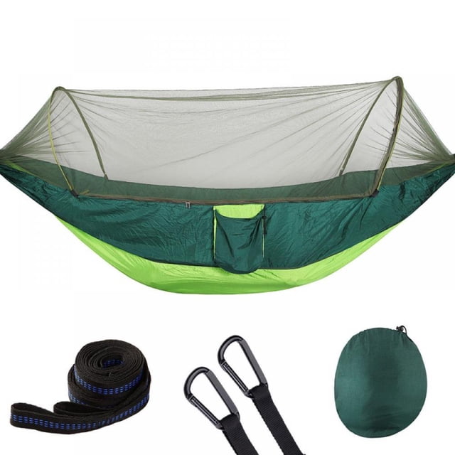 Automatic Quick-opening Tent-type Camping Hammock With Mosquito Net Lightweight Parachute Hammock For Camping Backpack Trekking Travel Backyard Beach 55”*114” Maximum Load-bearing 441LB