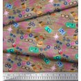 thumbnail image 2 of Soimoi Polyester Crepe Fabric Camera,Hat & Briefcase Travel Decor Fabric Printed Yard 52 Inch Wide, 2 of 3