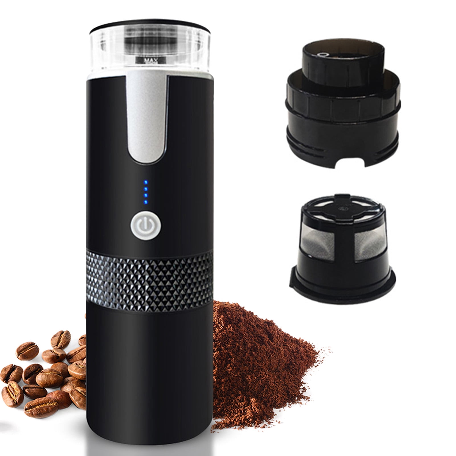 Espresso Portable Electric Espresso Coffee Machines 6oz Single Serve Mini Coffee Maker with Cup Coffee Powder and Capsule Bin 1200mAh Rechargeable Battery Automatic Brew for