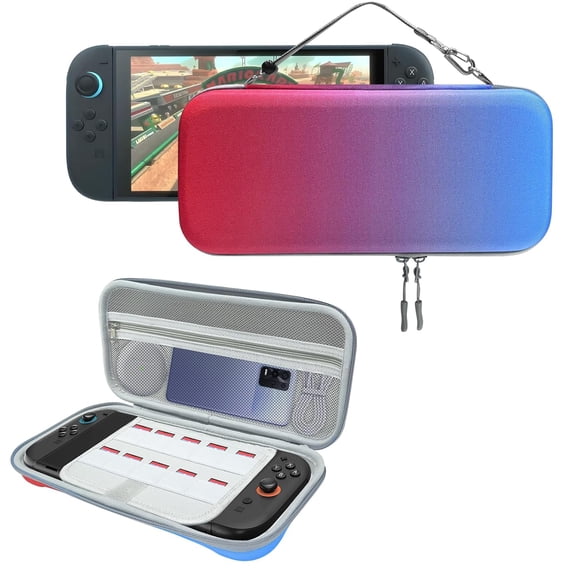 Compatible avec Nintendo Switch 2 Étui de Voyage Protecteur Coque Pochette avec Multiples Poches pour Accessoires et Jeux