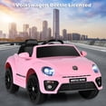 thumbnail image 3 of Patiojoy 12 Toddler Ride On Car Volkswagen Beetle Kids Electric Toy w/Remote Control Pink, 3 of 6