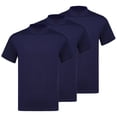 thumbnail image 1 of MSemis 3 Pack Men's Casual Mock Turtleneck Pullover Tops Short Sleeve Slim Fit T-Shirts Basic Solid Color Tees Blue M, 1 of 7