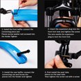 thumbnail image 4 of spellwife Universal Bike Mudguard Set Bicycle Front Rear ABS Plastic Mud Fender with Taillight, Blue, 4 of 9