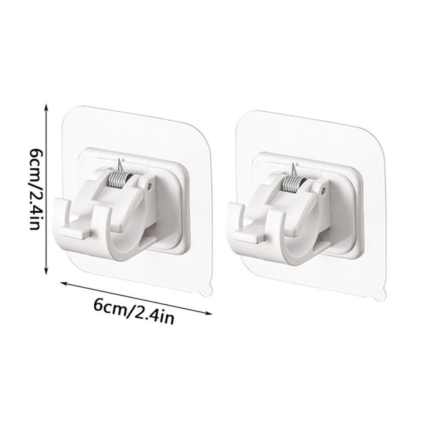 LSLJS Curtain Rod Hook-Non Perforated Curtain Rod Rack- Household Wall Adhesive Bracket Clip-Door Curtain Telescopic Rod Hook, Home Accessories