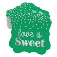 thumbnail image 1 of Inkdotpot Real Silver Foil Love Is Sweet Wedding Tags Favor Bracket Shape Hang Pack Of 50 Paper Tags, 1 of 6