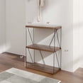 thumbnail image 3 of Costway 1 PCS 3-Tier Multipurpose Display Rack Storage Shelving Unit with Metal Frame Walnut, 3 of 10