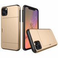 thumbnail image 1 of iPhone11 ProMax Case Hybrid Rugged Hard Back Cover with ID Credit Card Slot Holder Wallet Case for Apple iPhone11 ProMax - Gold, 1 of 8