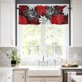 thumbnail image 5 of Dahlia Kitchen Curtains Red Chrysanthemum Valances for Windows, Botanical Prints Curtains & Drapes, Blackout Curtains Rod Pocket Kitchen Curtains and Valances Set Tier Curtains for Bathroom, 5 of 5