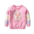 thumbnail image 2 of Chandail Décontracté pour Bébé Fille pour Tout-Petits Chandail à Enfiler Col Ras du Cou Hauts d'Hiver Chemises Vêtements pour 1-7 Ans, 2 of 5