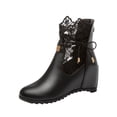 thumbnail image 2 of Cameland Oversized Women's And Bare Boots With Pointed Sloping Toe And Lace Cut Out Short Boots, 2 of 5