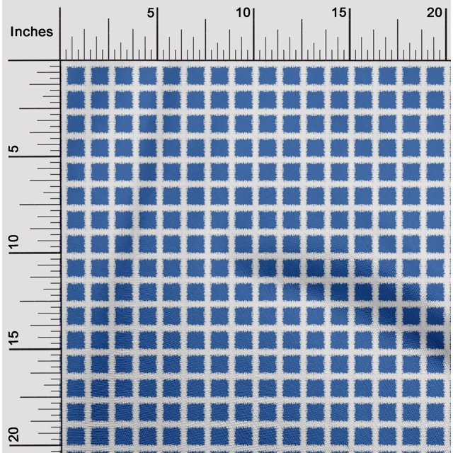 oneOone Viscose Chiffon Fabric Check & Geometric Print Fabric By The Yard 42 Inch Wide